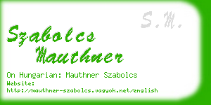 szabolcs mauthner business card